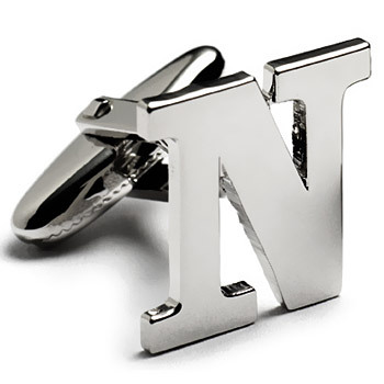 letter n cufflink