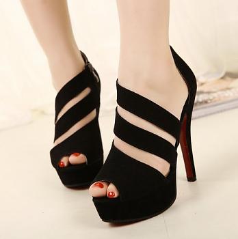 New Arrive 2014 Noble Womwn Platform Pumps Sexy High Heel Girls Open Toe Red Bottom Rome